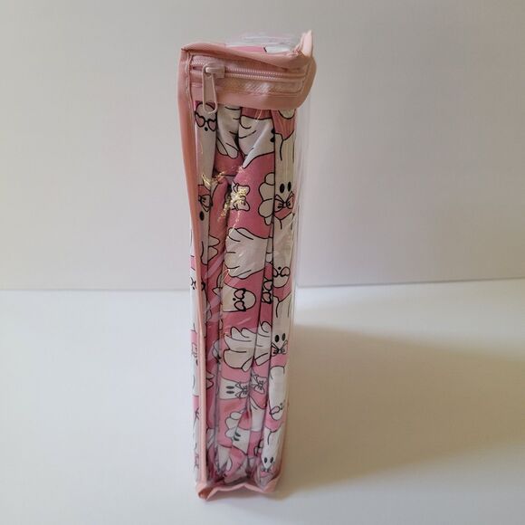 Betsey Johnson 4pc Pink Twin Sheet Set Hey Boo Ghosts w/ Bows Sunglasses Sheets - Picture 7 of 10